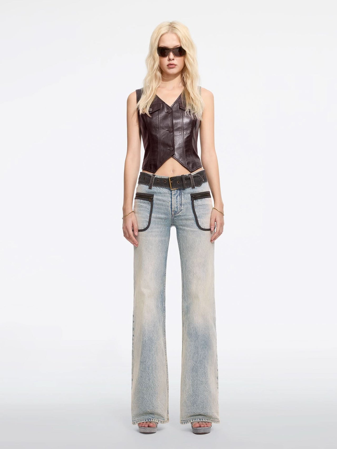 Flared Jeans With Belt