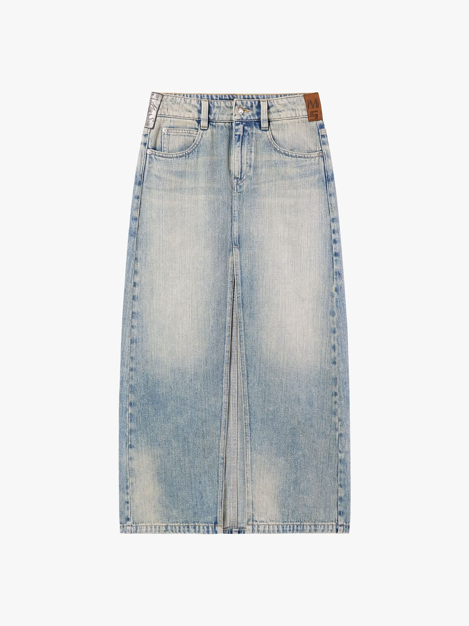 Slit Denim Skirt