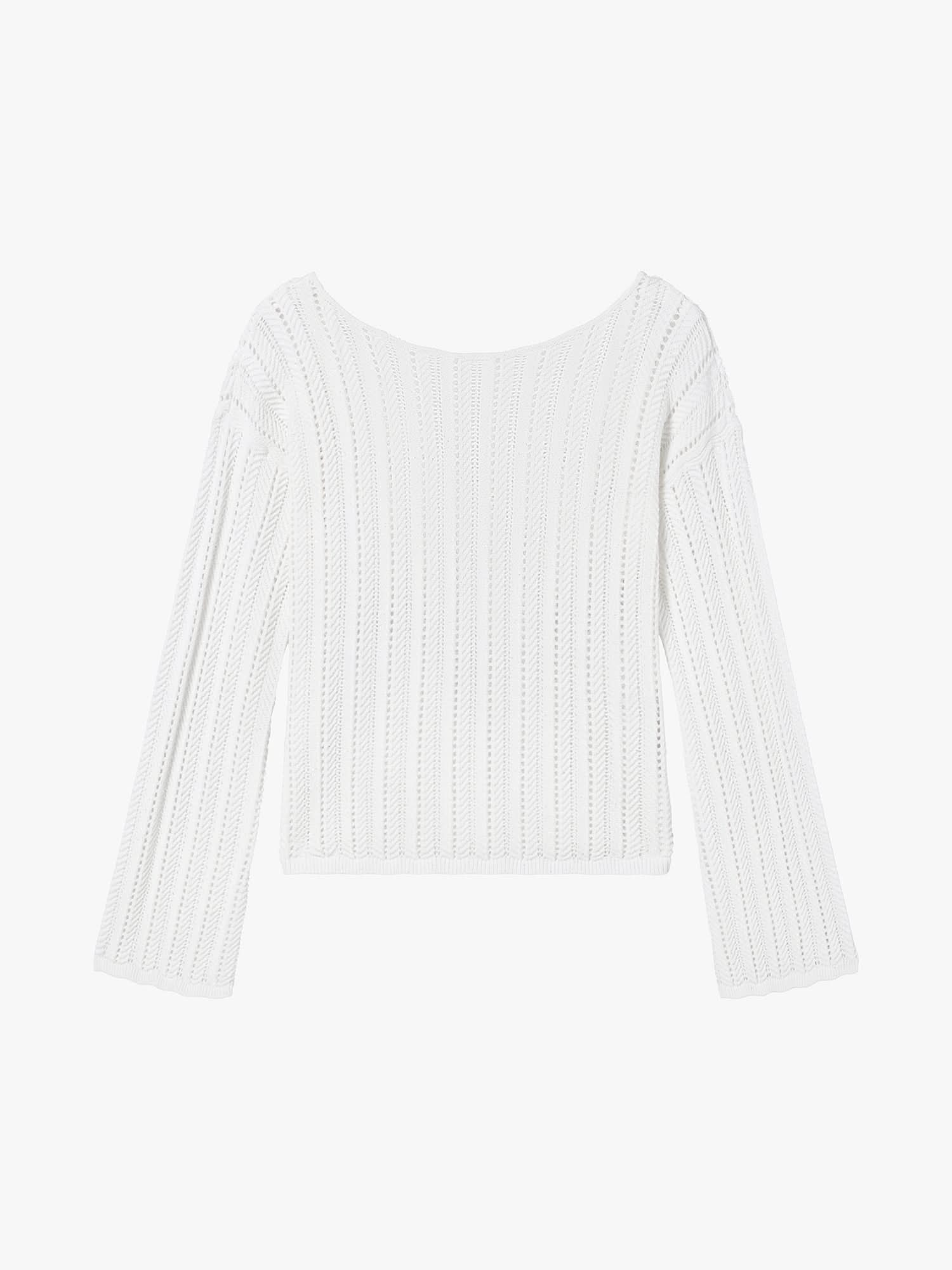 Wing-Embellished Beaded Knit Top