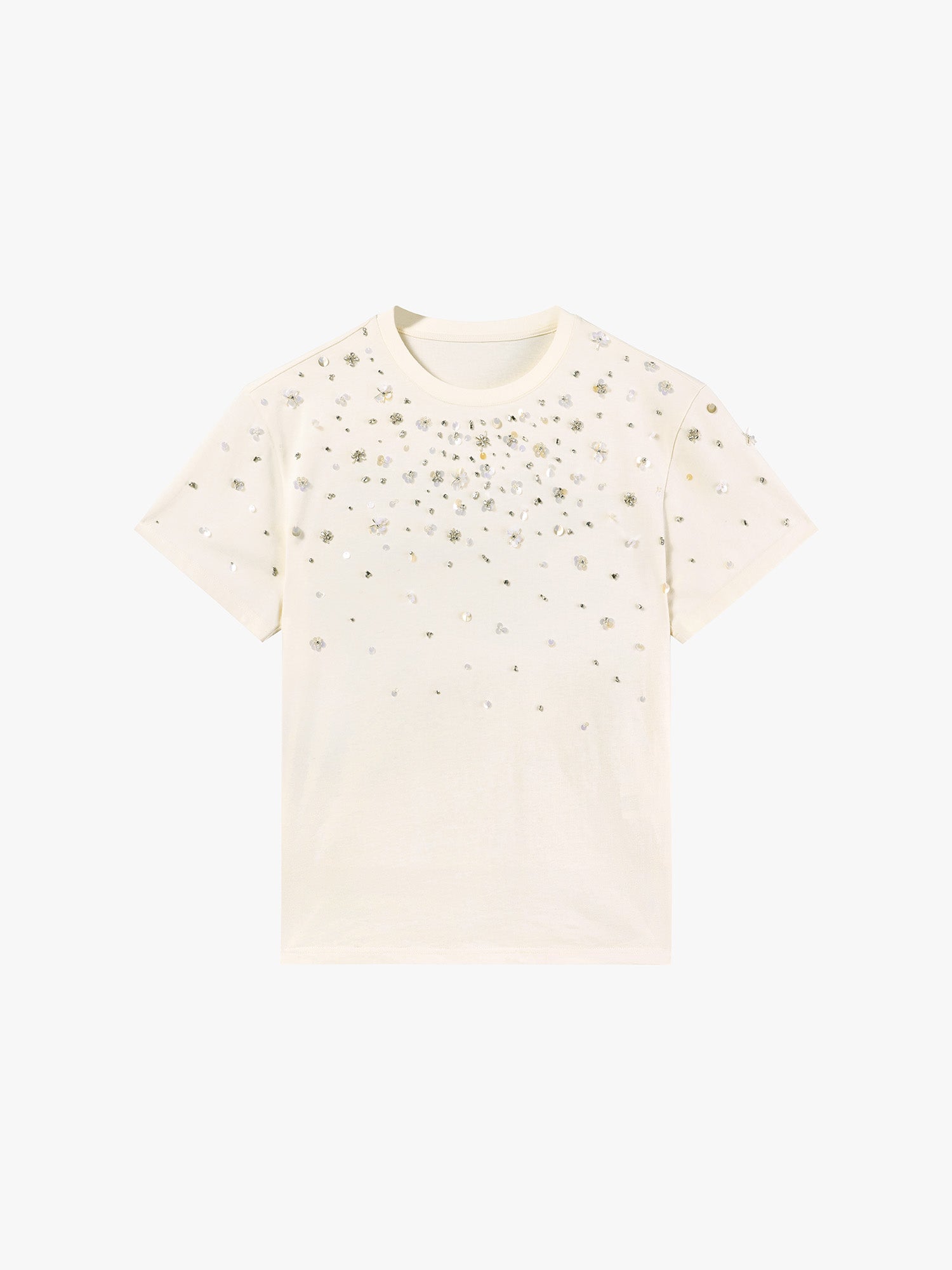 Embellished Pearl-Studded T-Shirt