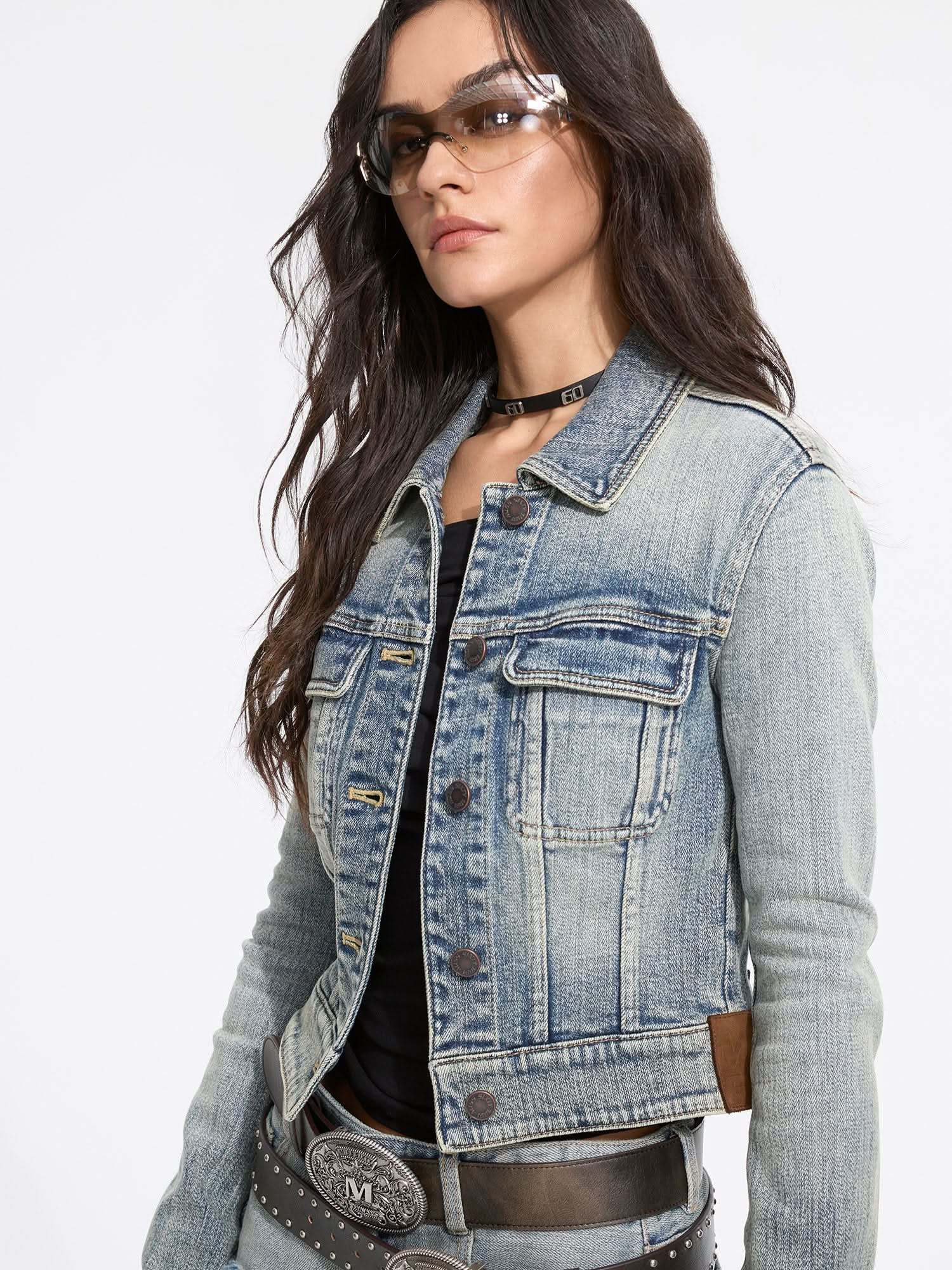 Vintage Wash Cropped Denim Jacket