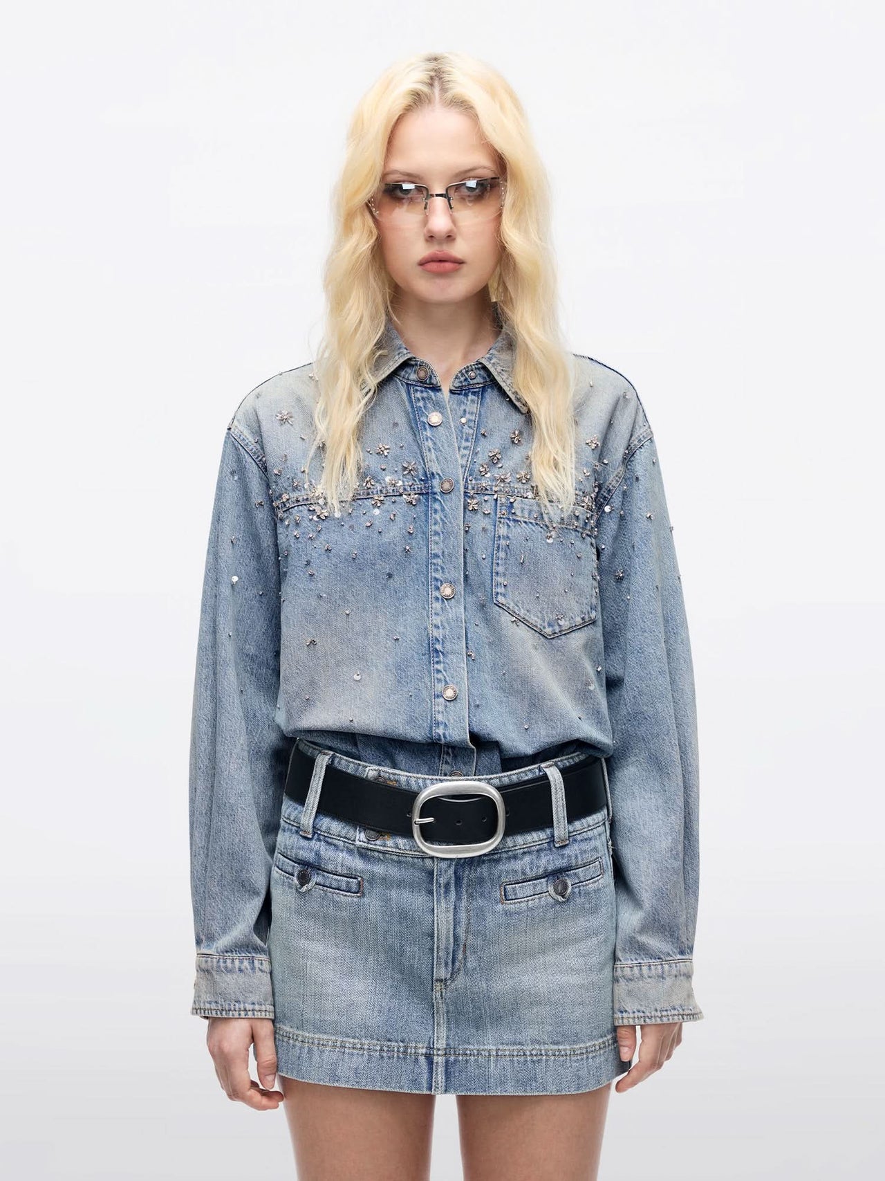 Beaded Denim Shirt