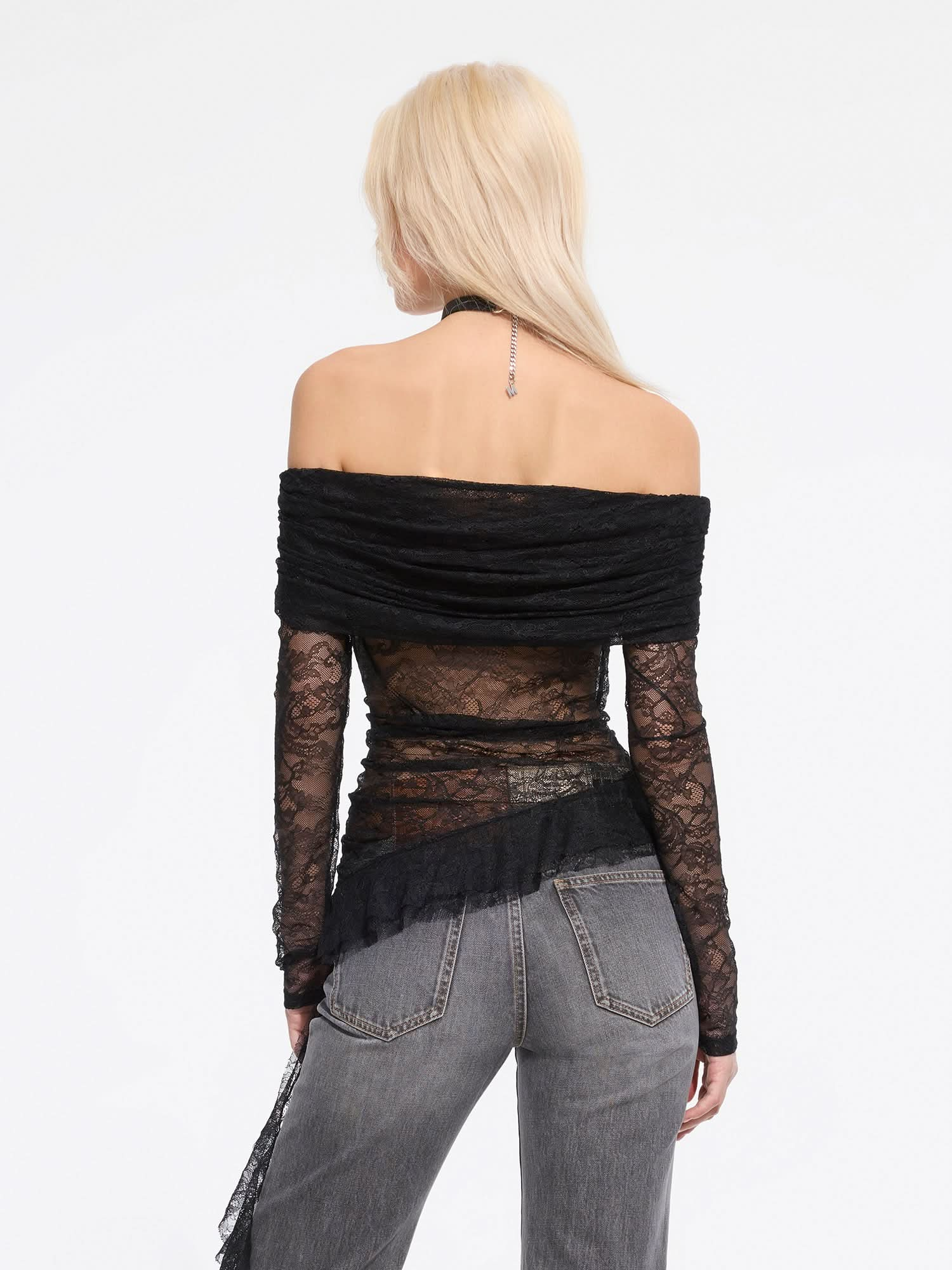 Off-Shoulder Lace Blouse