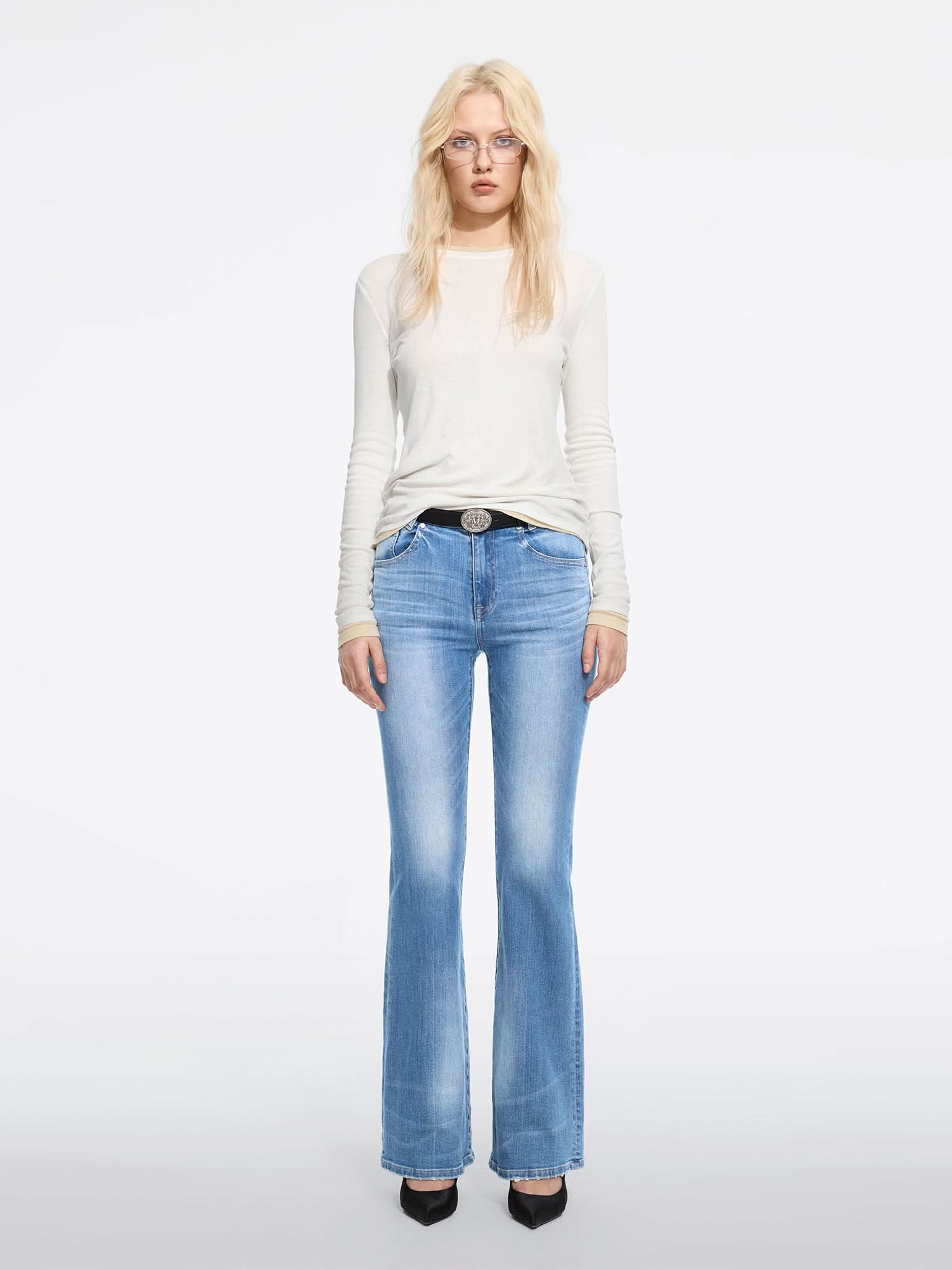 Slim-Fit Flared Jeans