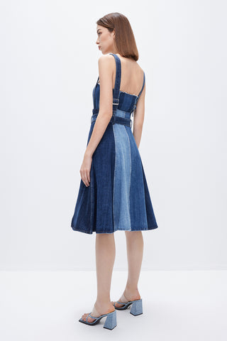 Denim Skirt With Belted