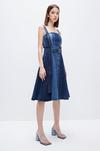 Denim Skirt With Belted