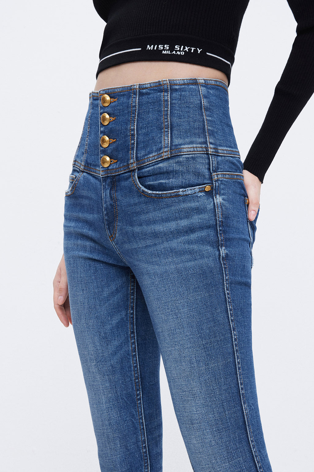 C&A Women's 5-Pocket Shapewear Jeans Casual Slim High Rise High Waist  Stretch Cotton Denim Lycra®