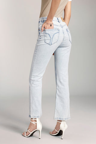 Cool Flared Jeans with Acid Wash