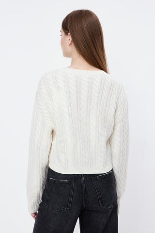 Vintage Braided Sweater With Metallic Chain