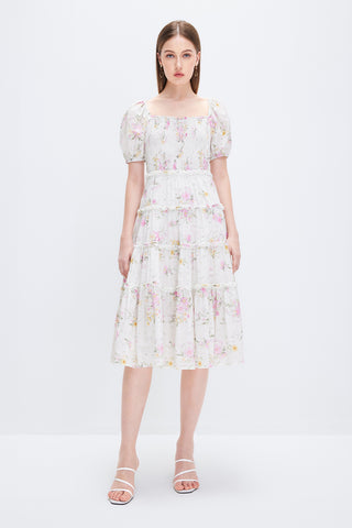 Resort French Style Floral Dress