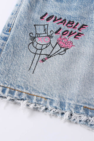 Miss Sixty x ANDRÉ SARAIVA Capsule Collection Cute Graphic Denim Shorts For Kids