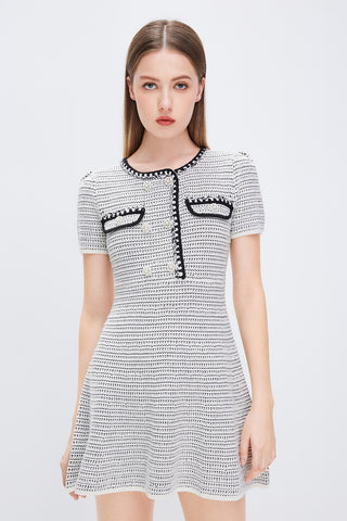Black & White Color-blocking Knit Dress
