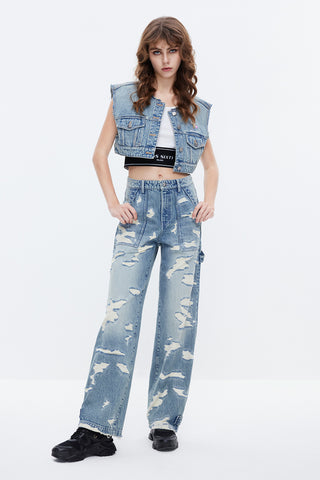 NFT Capsule Trendy Delicate Jeans With Fringes Trim