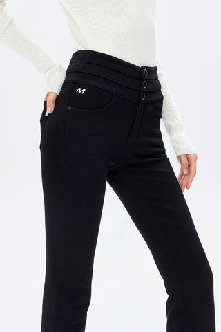 Black Stretchy High Waist Flared Jeans