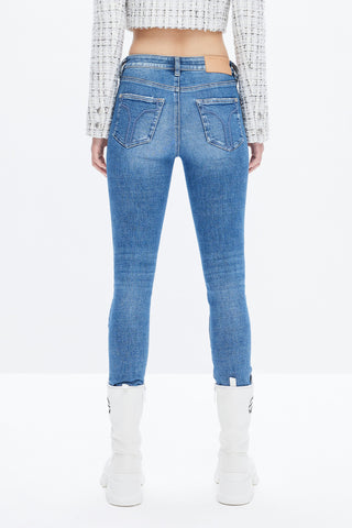 Vintage Blue Low Rise Zipper Jeans