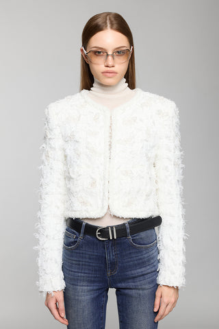 Delicate Beaded Butterfly Jacket With Shoulder Pad