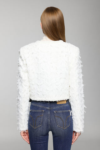 Delicate Beaded Butterfly Jacket With Shoulder Pad