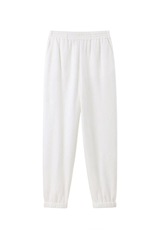 Elasticated High Waist Embroidered Loose Fit Sweatpants