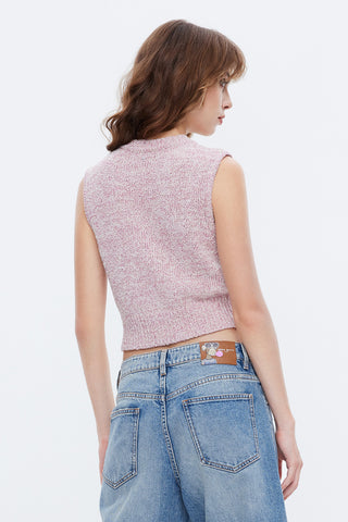NFT Capsule Sleeveless Embroidered Style Knit Vest