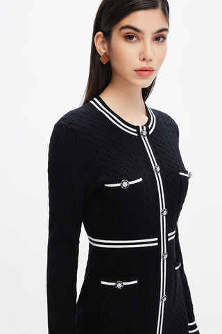 Colour Block Elegant Wool Knit Dress