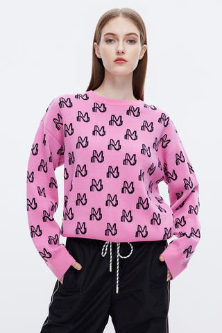 Cropped Wool-Blend Crewneck Sweater