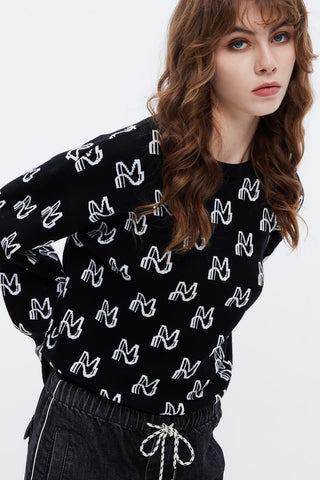 Cropped Wool-Blend Crewneck Sweater