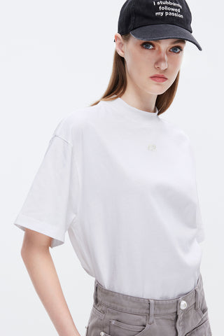 Angel Collection Embroidered Pearl Loose Fit T-Shirt