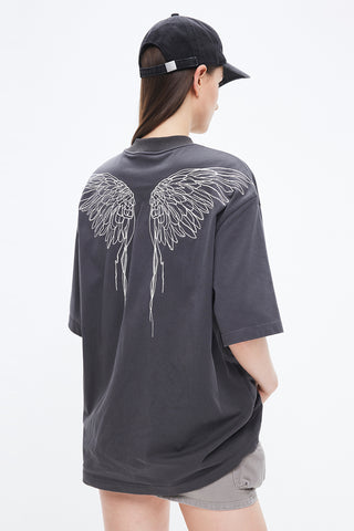 Angel Collection Embroidered Cotton Loose Fit T-Shirt