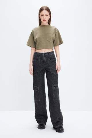Retro Sports Cropped Crewneck Sweatshirt