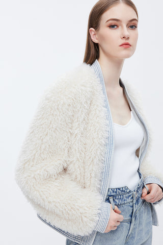 Stylish Splicing Fur Jacket