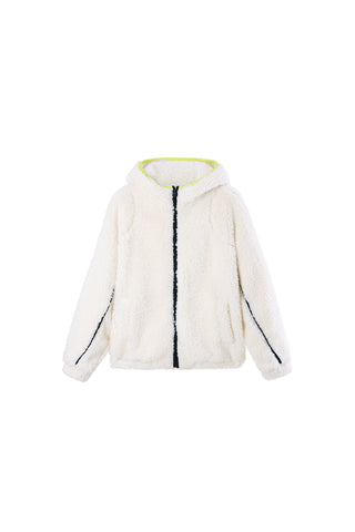 Sporty Hooded Faux Fur Jacket (Eco-Friendly)