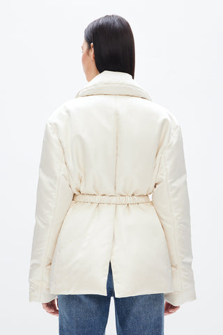 Suit Collar Down Jacket With Belted