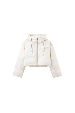 Hooded Cropped Down Jacket