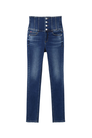 Stretchy Four Buttons High Waist Slim Jeans