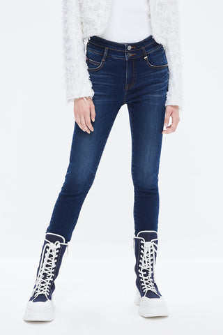 Two Buttons Stretchy Slim Fit Jeans