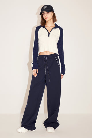 Striped Track Pants With Elastic Waist