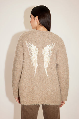 Angel Collection Embroidered V-Neck Woolen Jacket