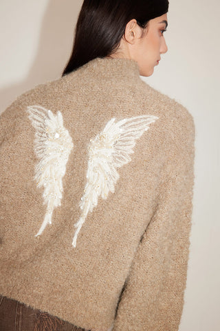 Angel Collection Embroidered Turtleneck Sweater