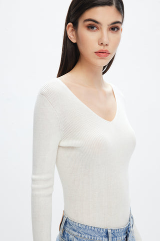 Sexy V-Neck Stretch Slim Fit Knit Wear