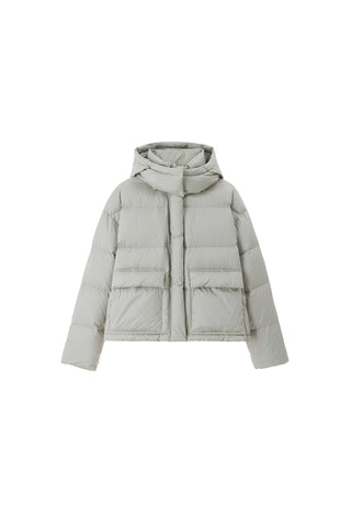 Double Zip Down Jacket With Detachable Hood