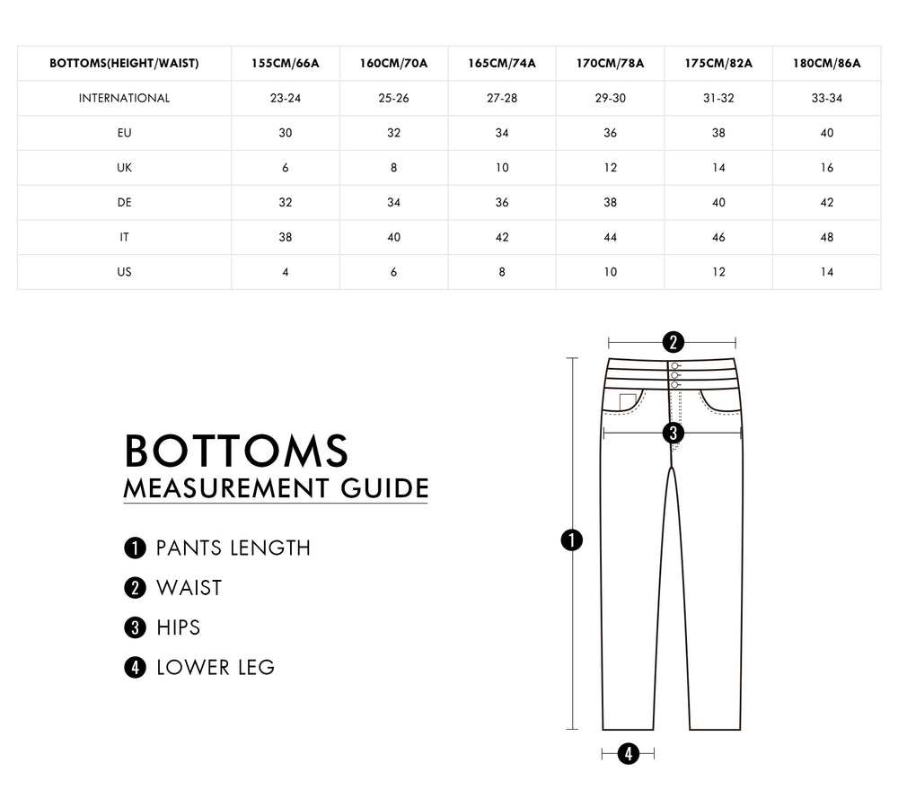 SIZE GUIDE(BOTTOMS) – MISS SIXTY