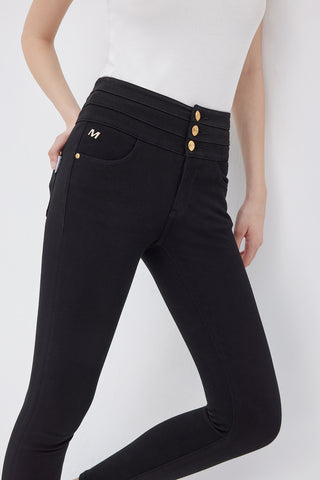 High Waist Stretch Black Jeans