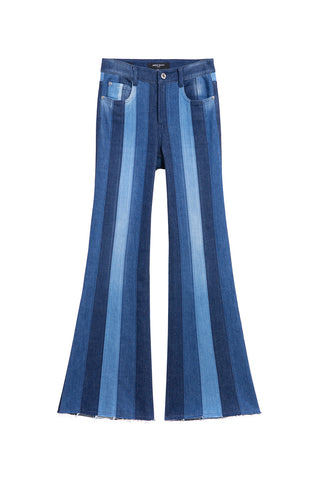 Retro Paneled Slight Flared Jeans