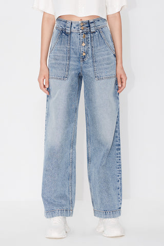 Stylish High Waist Straight Fit Jeans