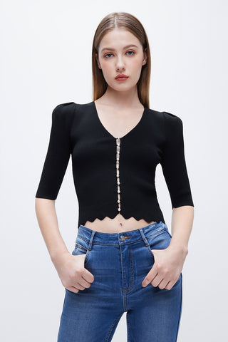 V-Neck Knitted Cardigan