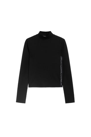 Turtleneck Sweater With Embroidered Letter