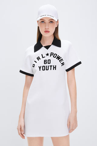Contrasting Colour English Letter Dress