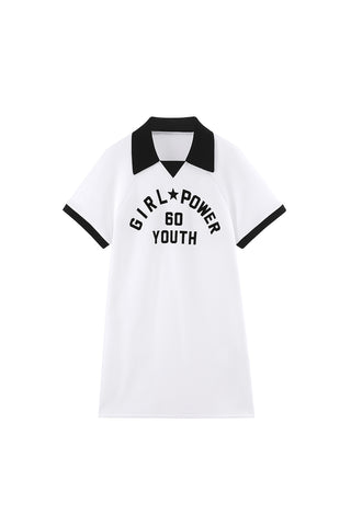 Contrasting Colour English Letter Dress