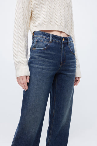 Straight  And Fitted Cotton Jeans