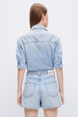 Denim Jumpsuit With Belted